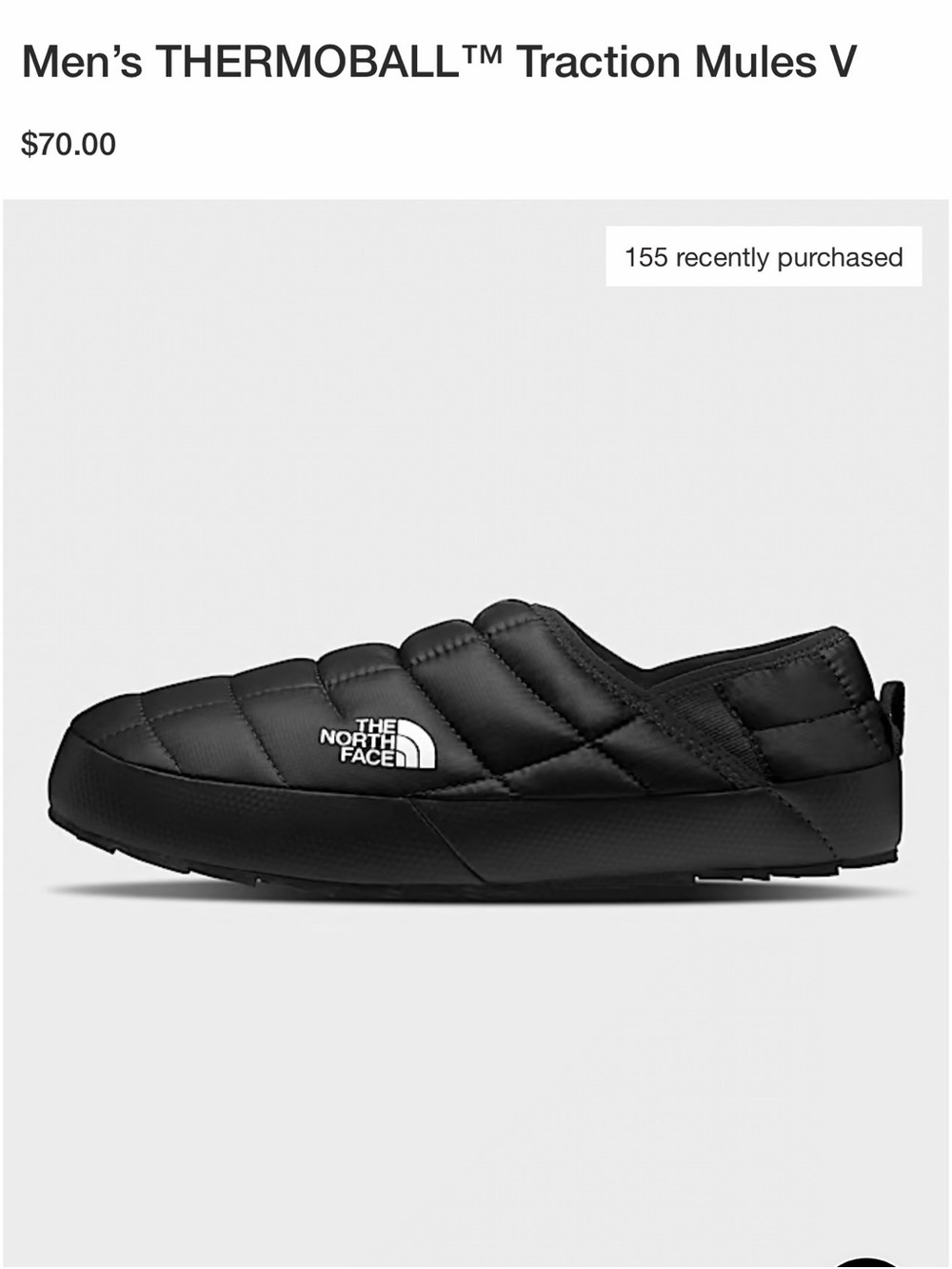 The North Face ThermoBall Traction Mule V
Slippers Men's Black Size US 8